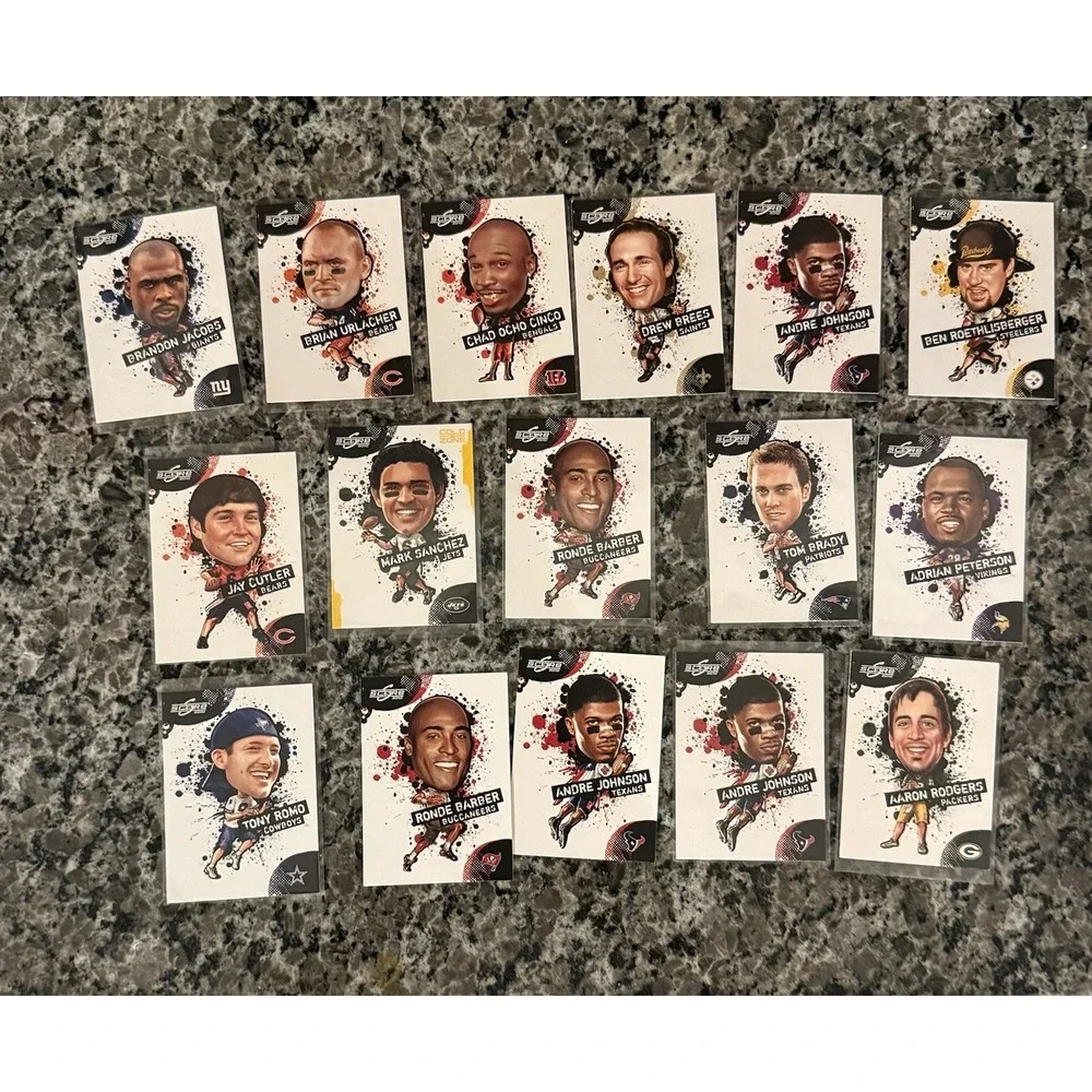 Lot Of 16 - 2010 Score Scorecard Players Big Head SSP; Tom Brady, Cutler, Romo